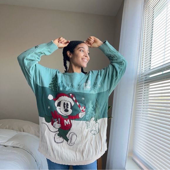 Disney World Mickey Mouse Holiday Spirit Jersey Sweater Adults size Large - Picture 2 of 12